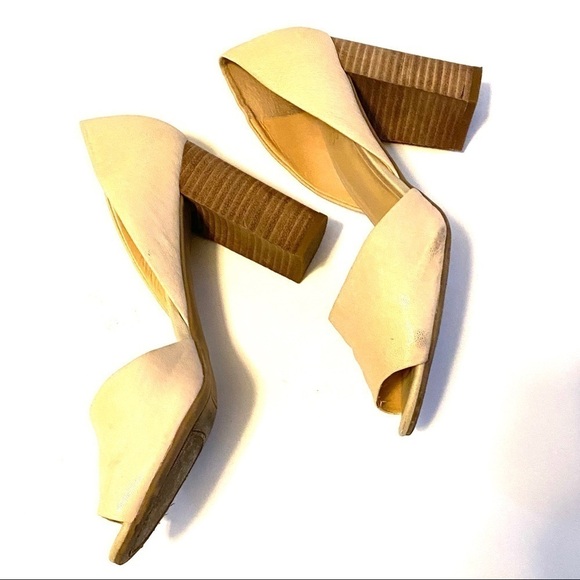 Franco Sarto Wood Block open toe heels - Picture 3 of 8